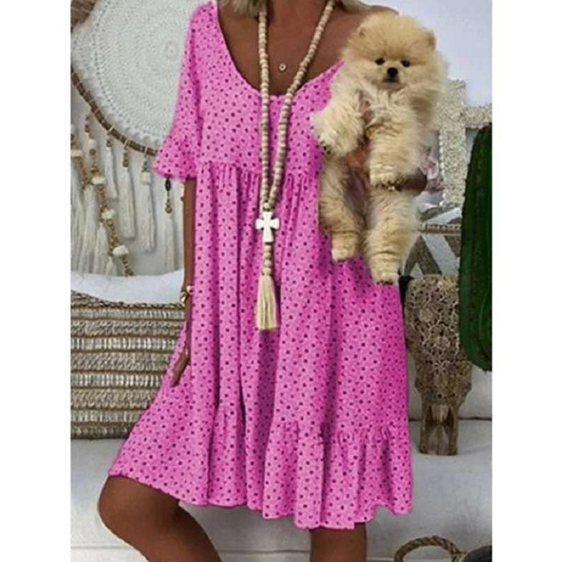 Rochie nouă pentru femei, imprimeu urban casual, tiv mare, fustă supradimensionată