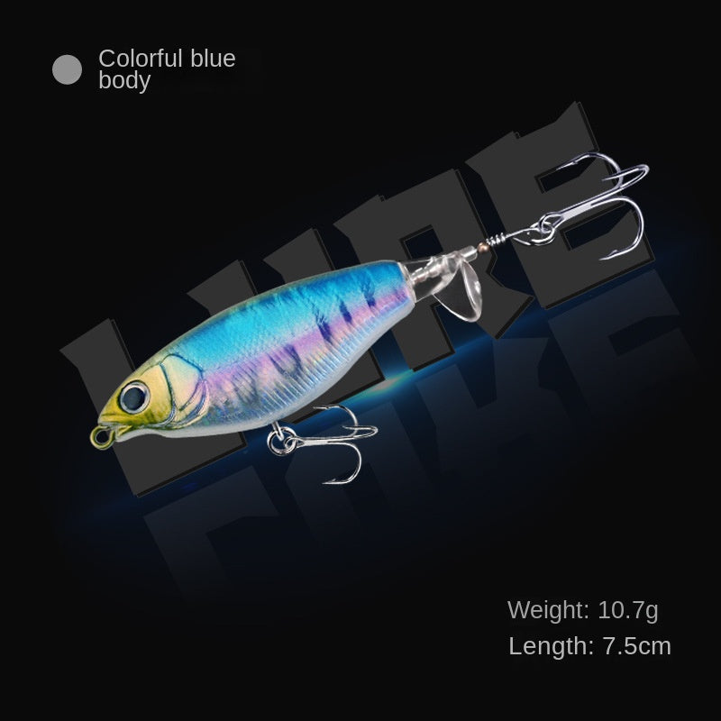 【2024】Pește fals plutitor de suprafață cu lansare lungă. Apă dulce Dual Purpose VIB False Fishing Lure elice