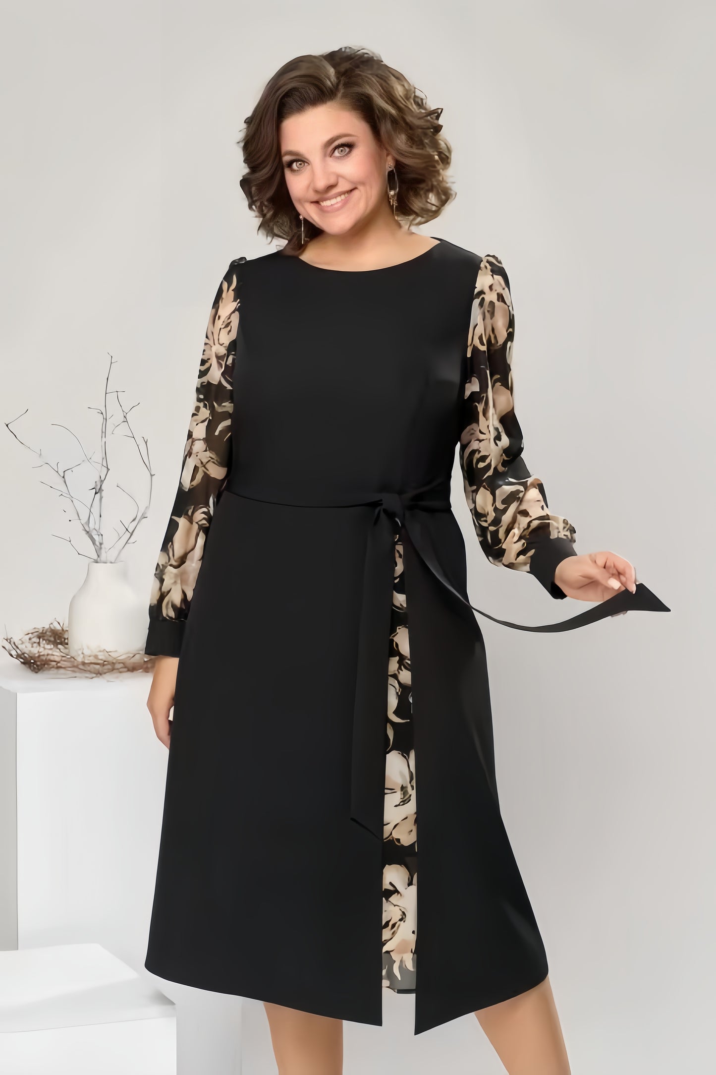【2024-S-5XL】Noi rochii nobile cu mâneci lungi rochii la modă străine cu mâneci din sifon primăvară și vară haine