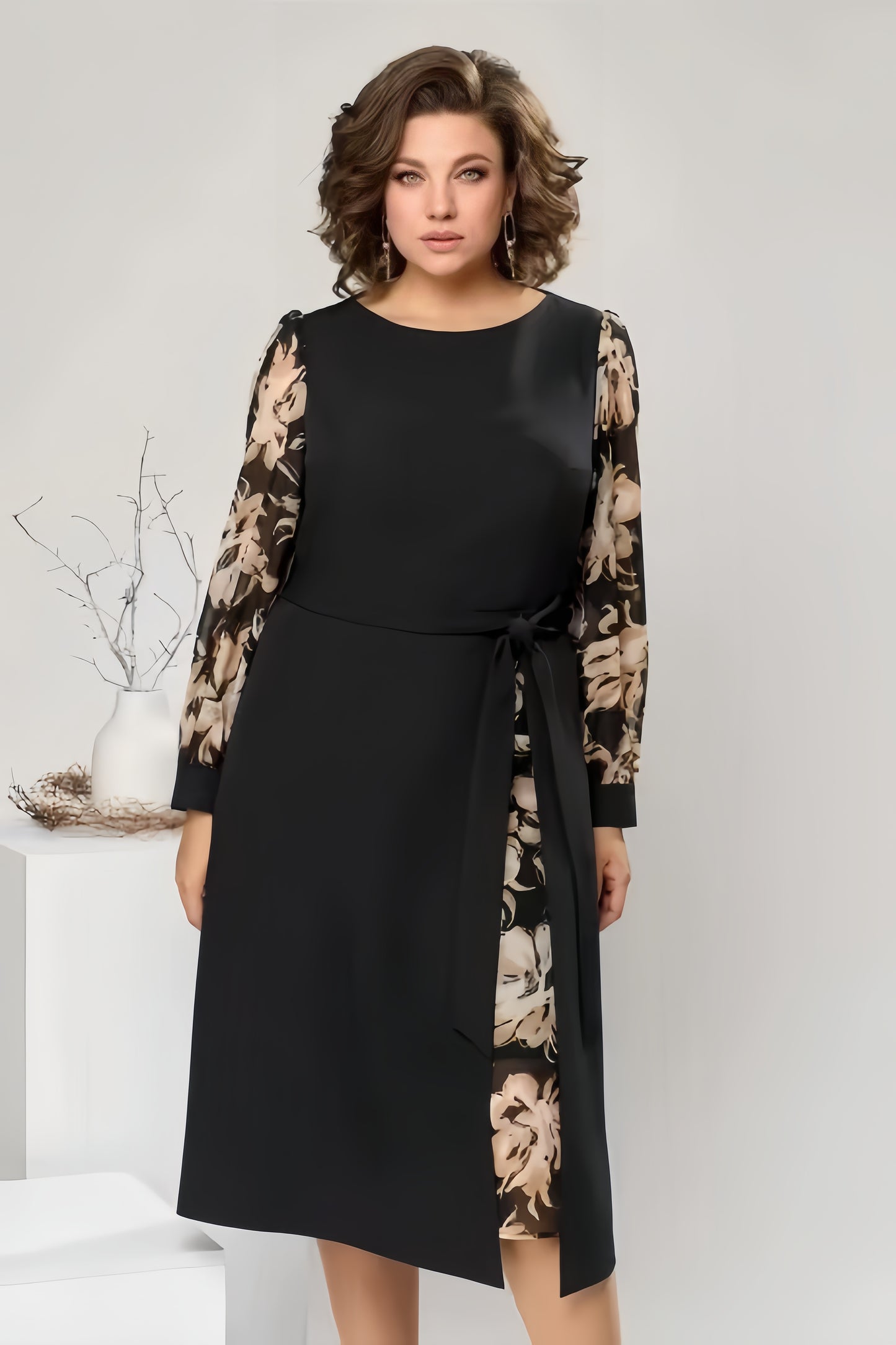 【2024-S-5XL】Noi rochii nobile cu mâneci lungi rochii la modă străine cu mâneci din sifon primăvară și vară haine