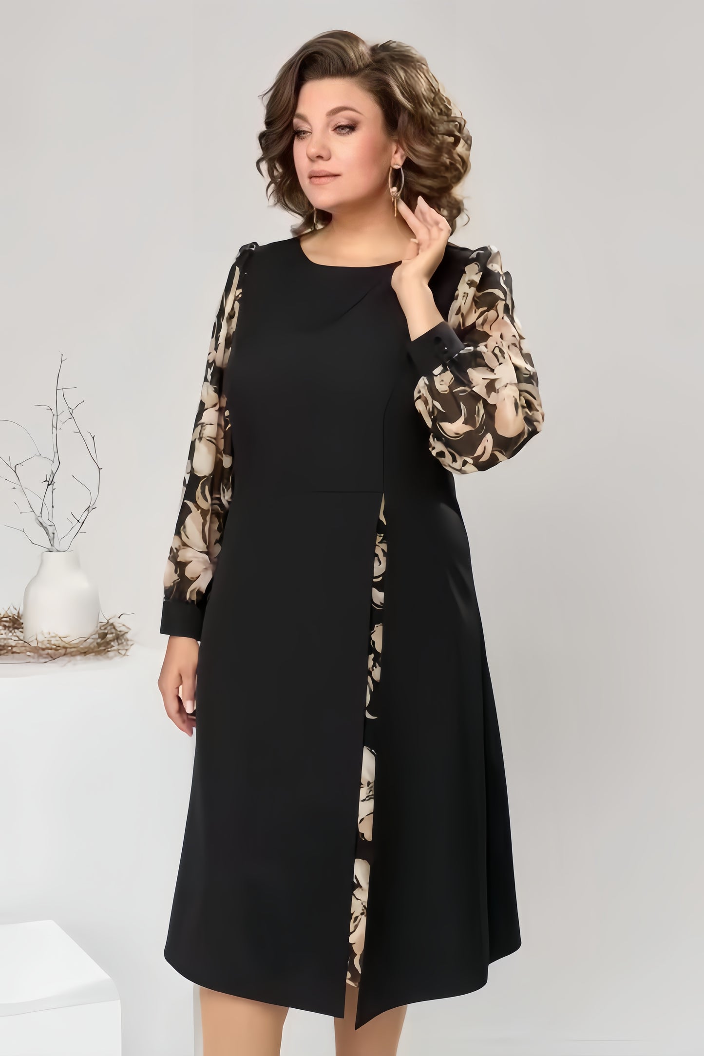 【2024-S-5XL】Noi rochii nobile cu mâneci lungi rochii la modă străine cu mâneci din sifon primăvară și vară haine