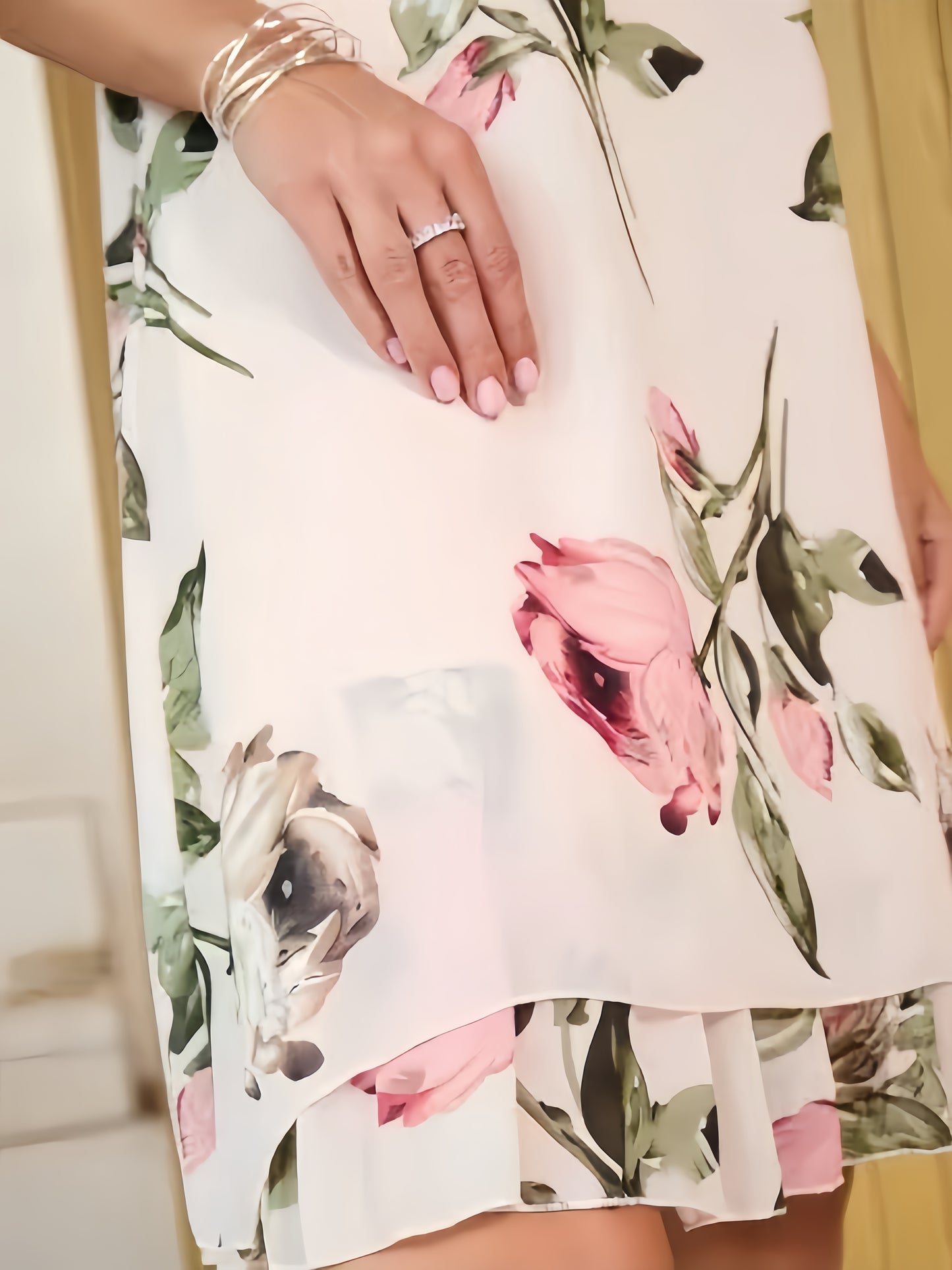 【2024-S-5XL】Noi rochii largi, cu gât rotund, moda sifon print