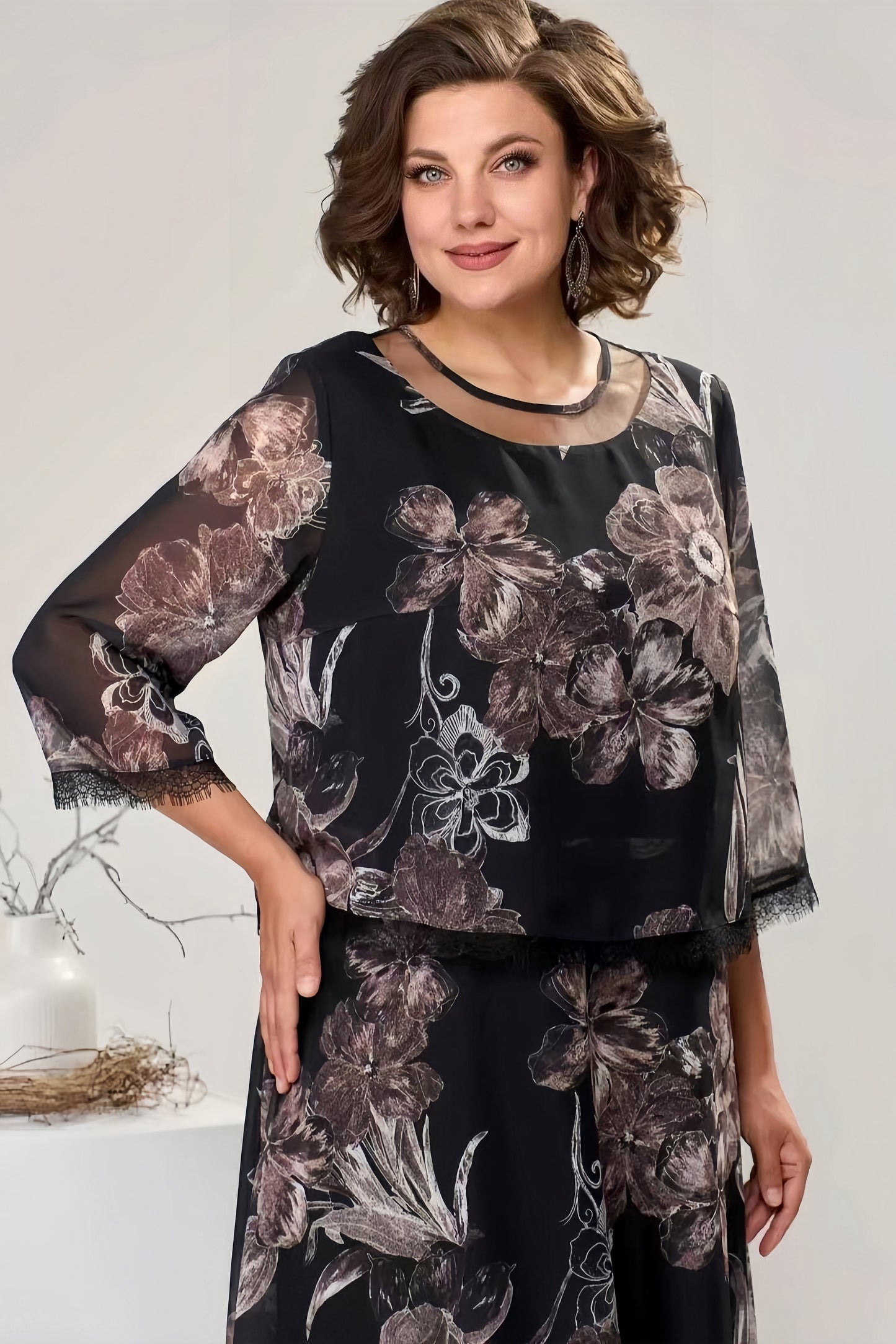 【2024-S-5XL】New Long Sleeve Garden Gât imprimat Set două piese