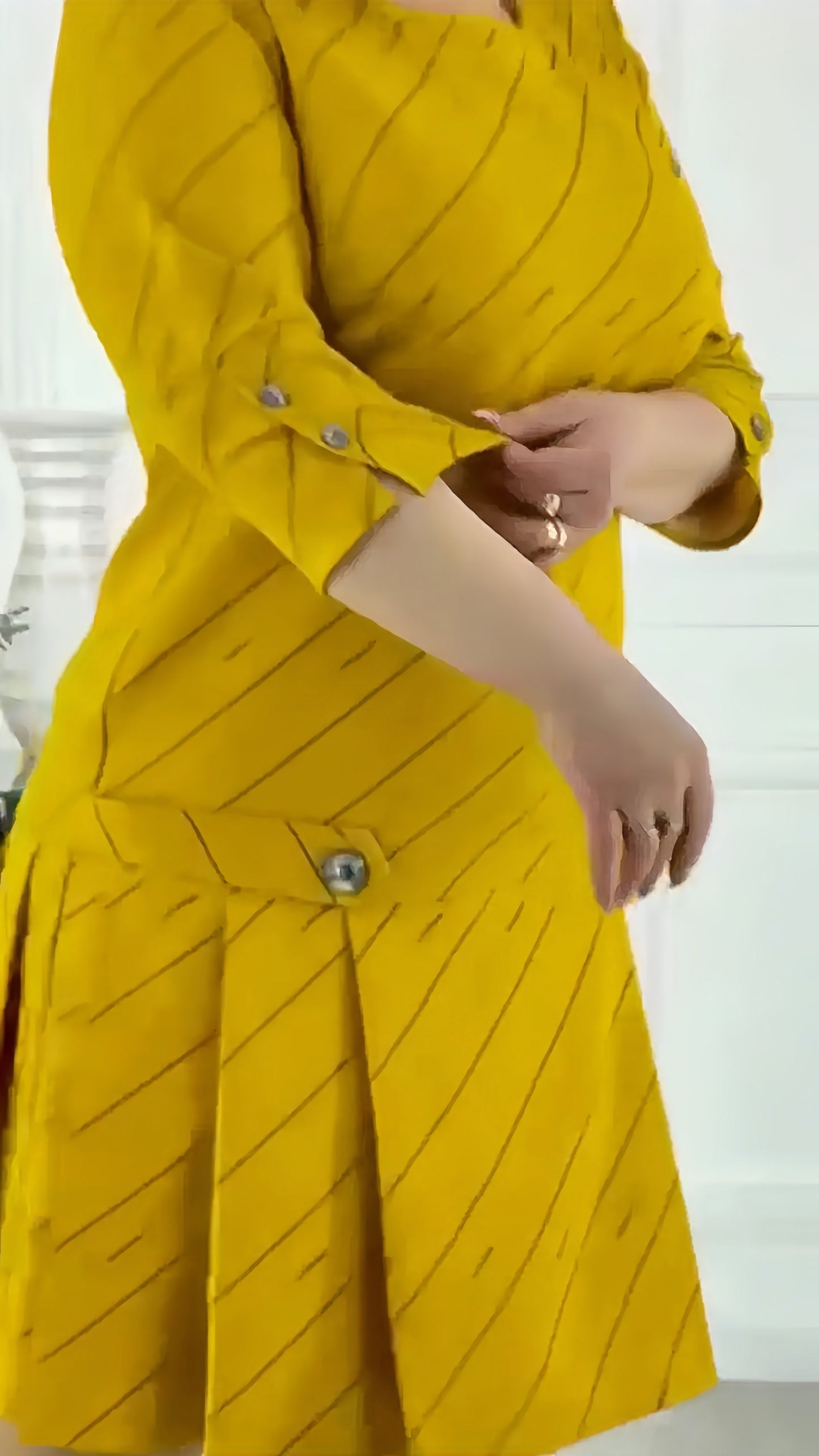 【2024-S-5XL】Talie, imprimeu, gât rotund, moda temperament, rochii