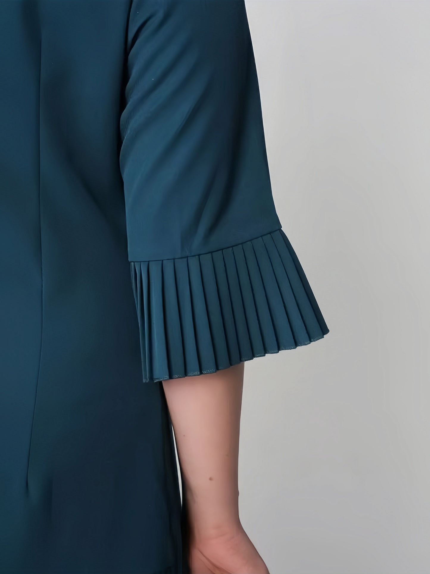 【2024-S-5XL】Noua rochie de dimensiuni mari, rochii plisate de culoare solidă