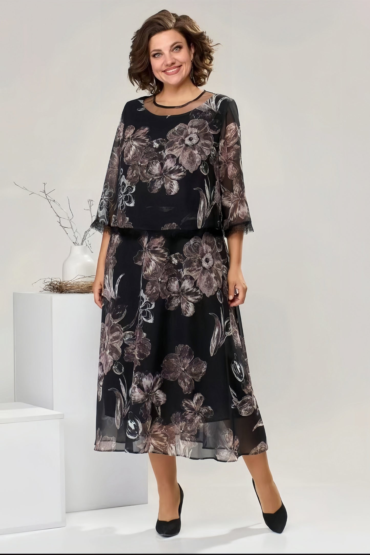 【2024-S-5XL】New Long Sleeve Garden Gât imprimat Set două piese