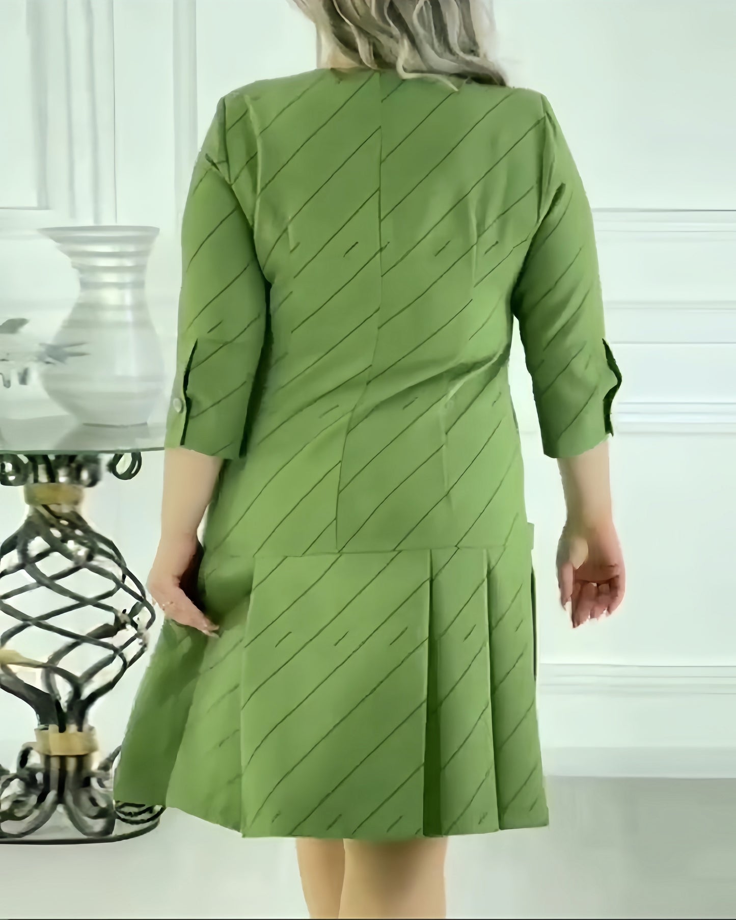 【2024-S-5XL】Talie, imprimeu, gât rotund, moda temperament, rochii
