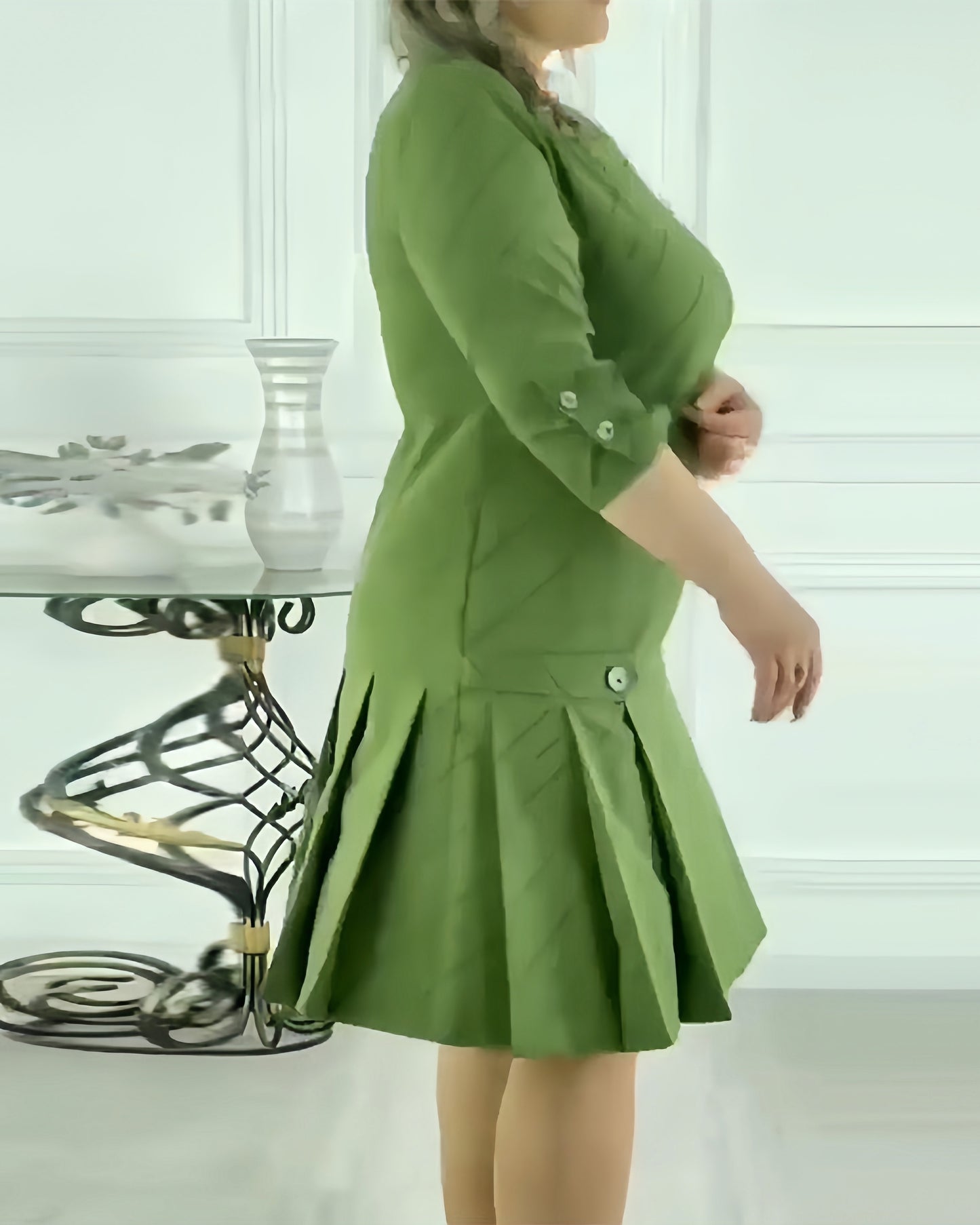 【2024-S-5XL】Talie, imprimeu, gât rotund, moda temperament, rochii