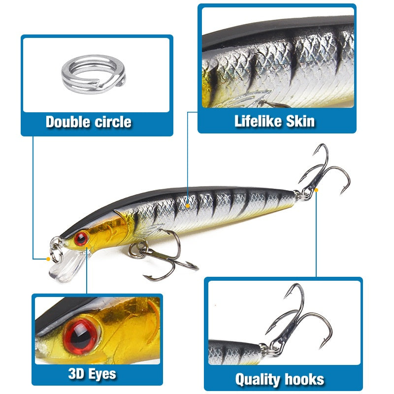 【2024】10cm/9g Flotant Rattling Bead Imitație de momeală de pescuit,Momeală de pescuit dură, momeală de pescuit falsă, echipament de pescuit