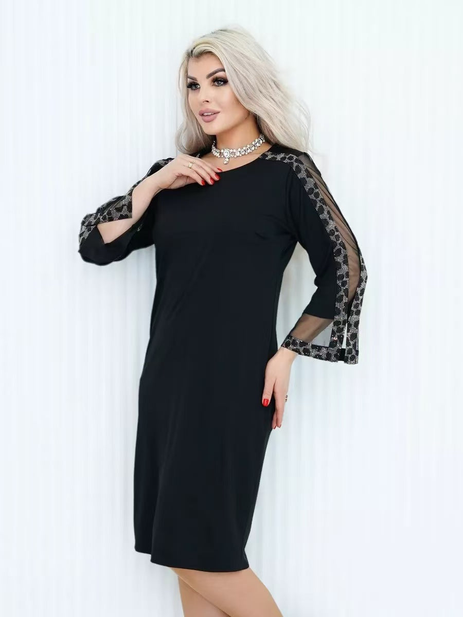 【2024-S-5XL】Moda imprimate lung maneca v-Neck vrac Plus Dimensiune rochii