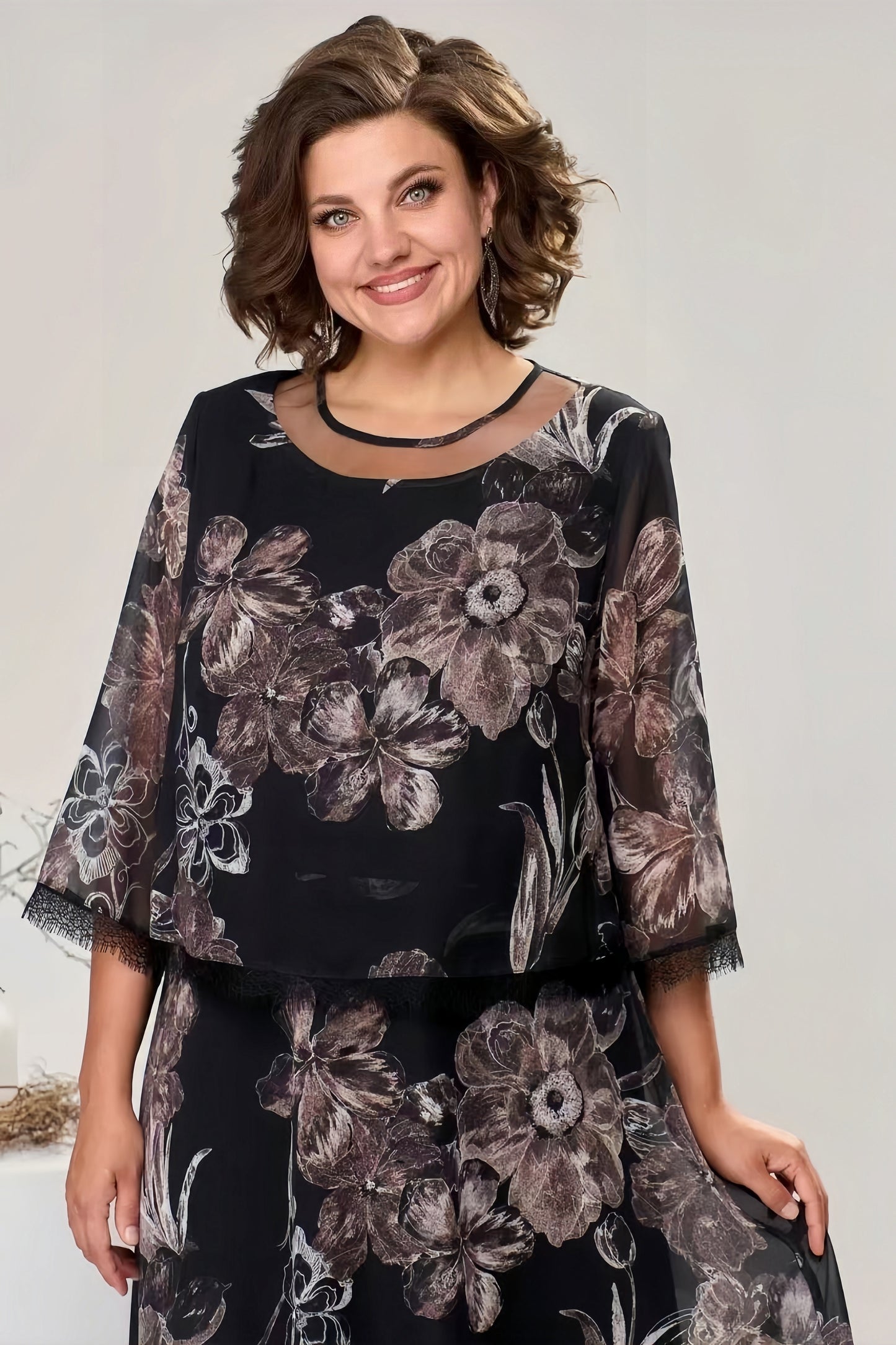 【2024-S-5XL】New Long Sleeve Garden Gât imprimat Set două piese