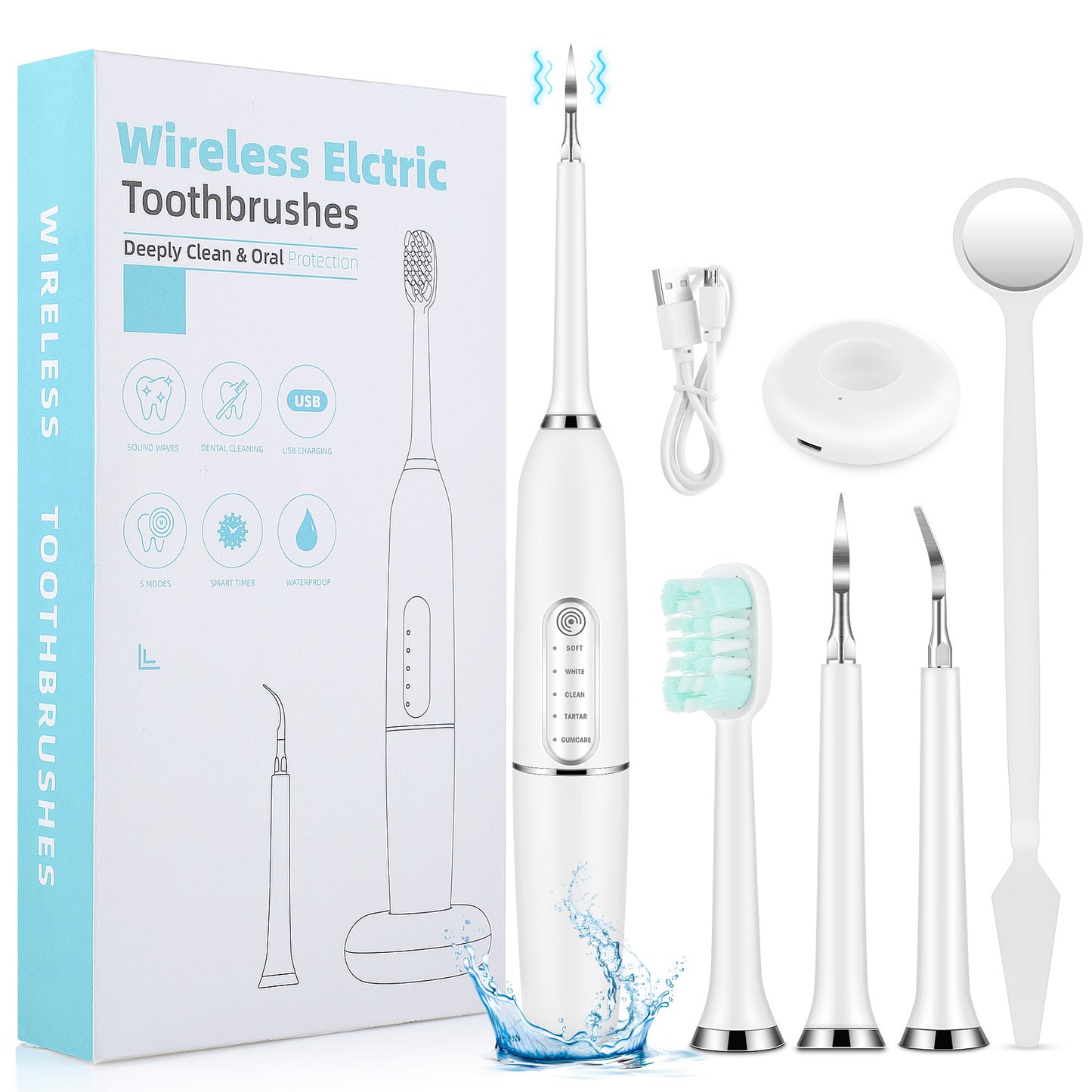 【2024】Periuță de dinți electrică Sonic Cleaner Auto Touch Tooth Beauty Tartar Remover