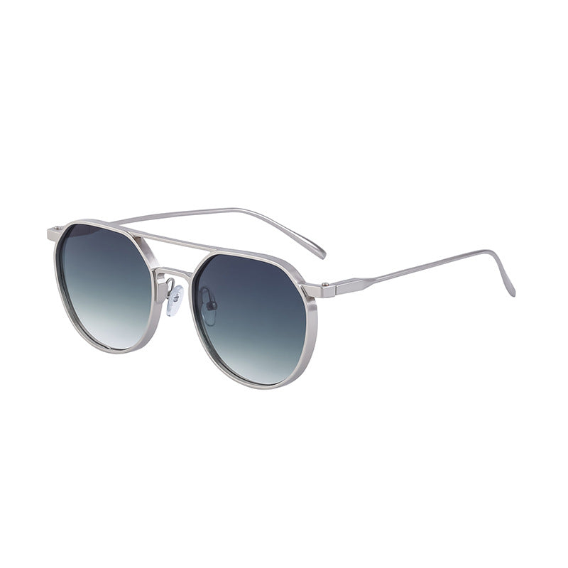 【2024】Ochelari de soare noi retro cu ramă ovală, ochelari de soare metalici pentru bărbați
