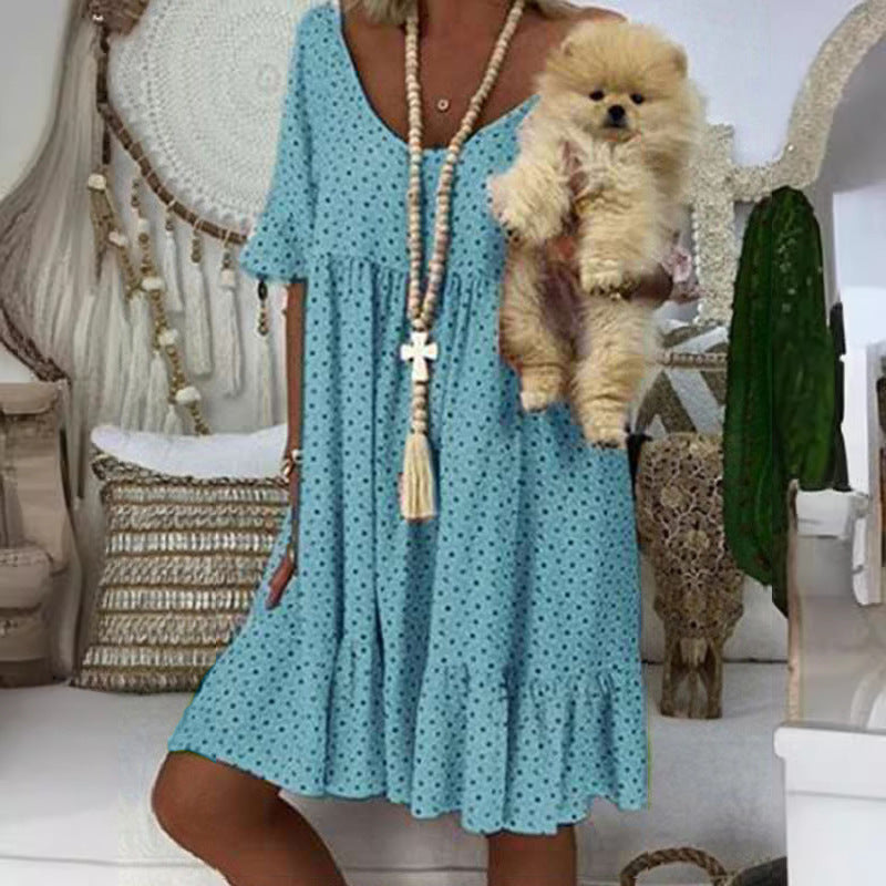 Rochie nouă pentru femei, imprimeu urban casual, tiv mare, fustă supradimensionată