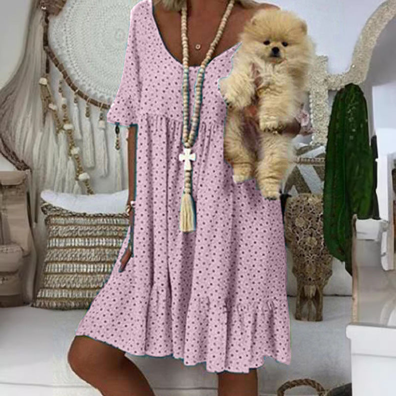 Rochie nouă pentru femei, imprimeu urban casual, tiv mare, fustă supradimensionată