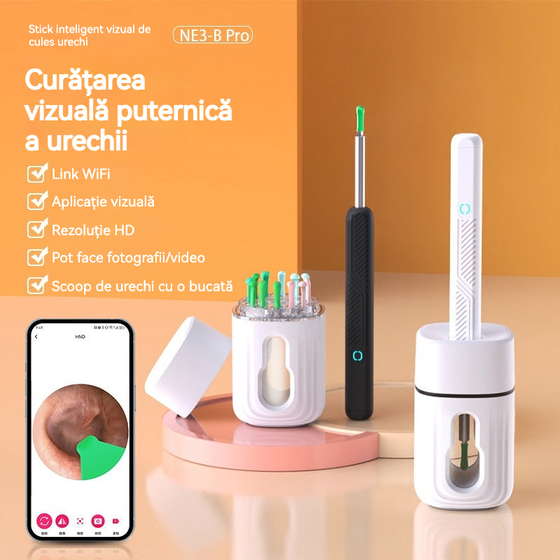 【2024】Visual Ear Scoop, Borescop de curățare fără fir, HD Ear Scooper