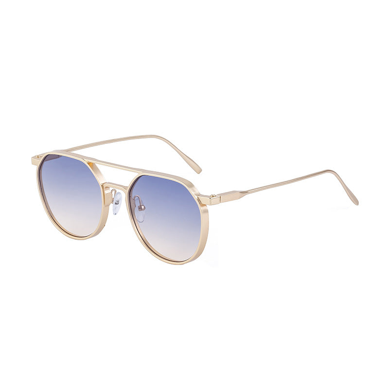 【2024】Ochelari de soare noi retro cu ramă ovală, ochelari de soare metalici pentru bărbați