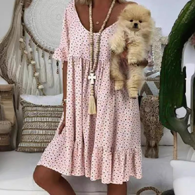 Rochie nouă pentru femei, imprimeu urban casual, tiv mare, fustă supradimensionată