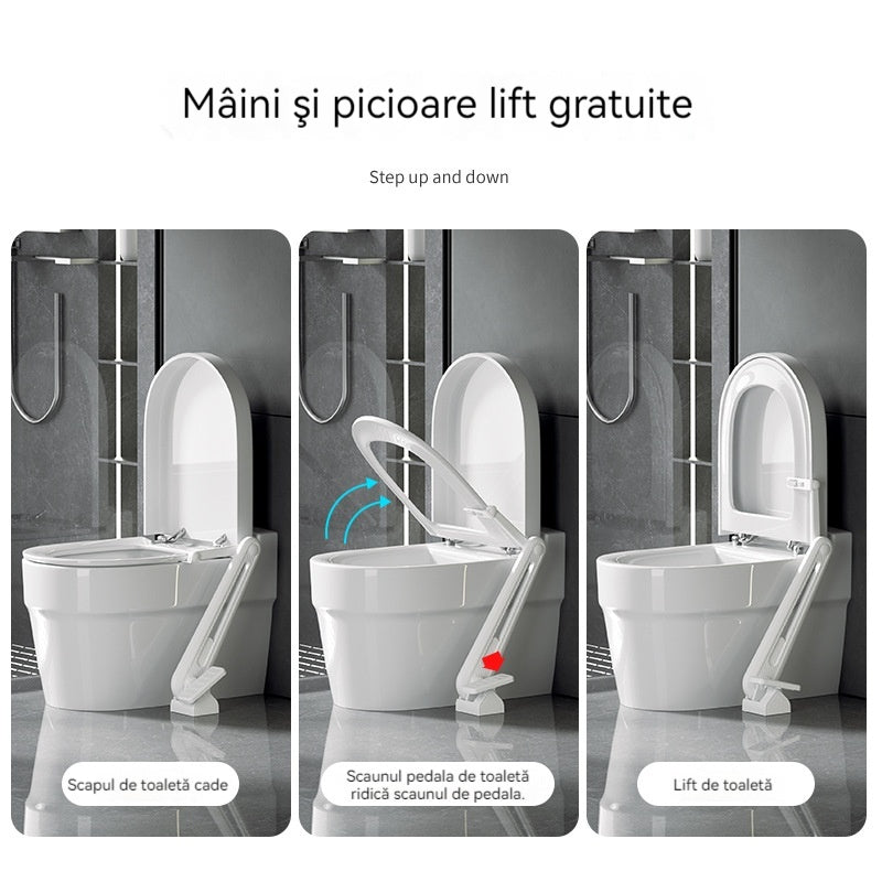 Ridicator de capac de toaletă cu pedală, fără îndoire, fără mâini murdare Ridicator de capac de toaletă