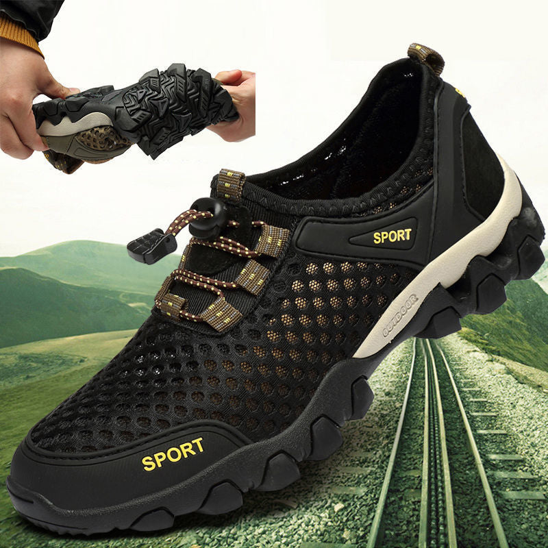 【2024-39-44】Mesh respirabil pantofi de sport, noua moda dantela-up rotund deget de la picior waders