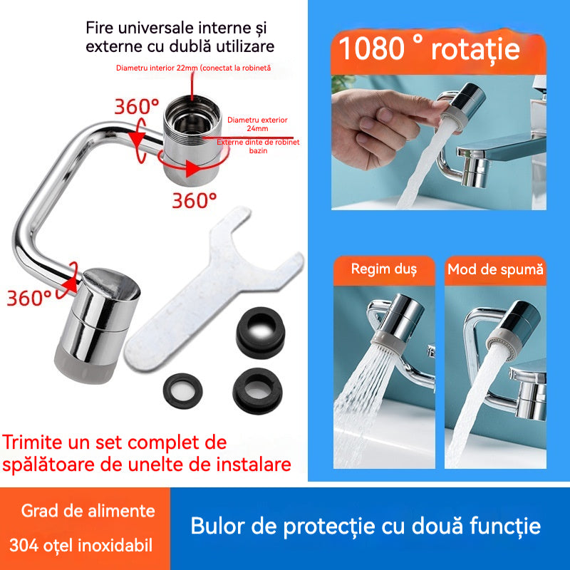 Braț robotizat pentru robinete, extensie universală rotativă la 1080°