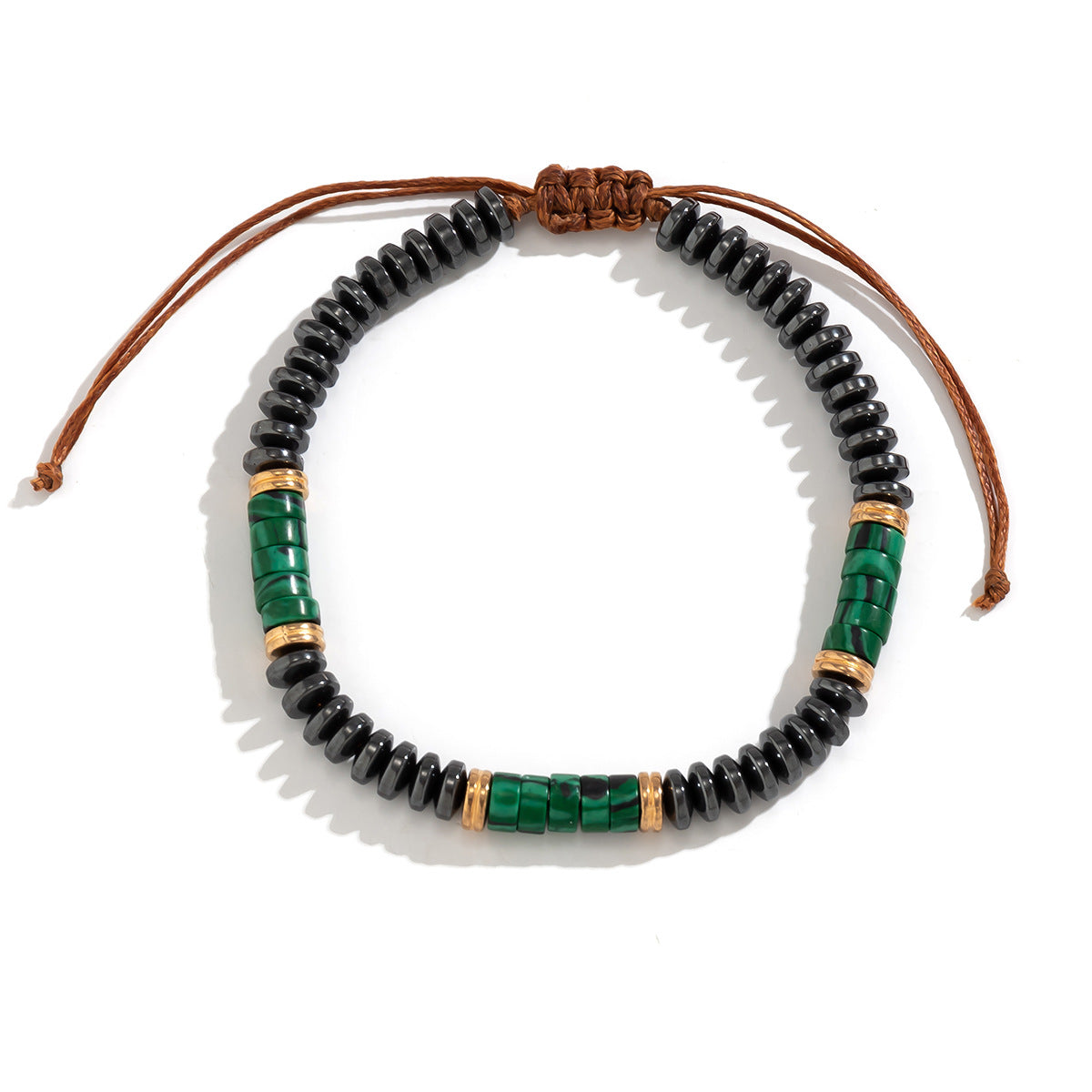 【2024】Brățară cu margele pentru bărbați Black Gallstone Turquoise Sute de sentimente premium de nișă