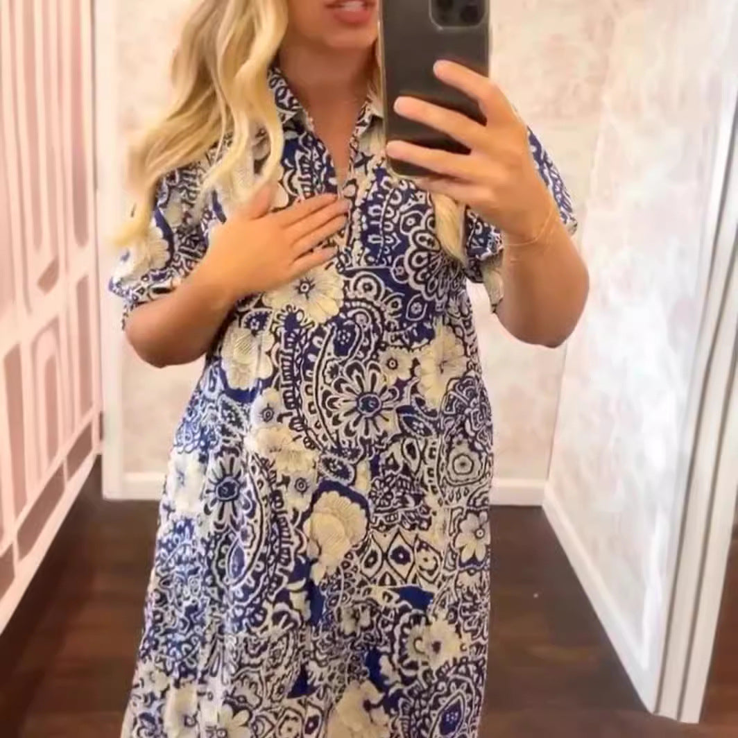 Temperament Commuter Shirt Long Dress