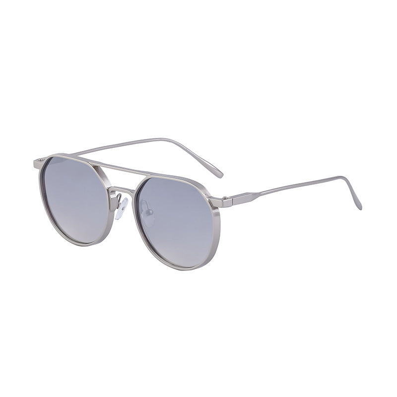 【2024】Ochelari de soare noi retro cu ramă ovală, ochelari de soare metalici pentru bărbați