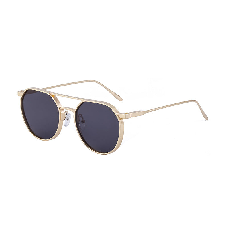 【2024】Ochelari de soare noi retro cu ramă ovală, ochelari de soare metalici pentru bărbați