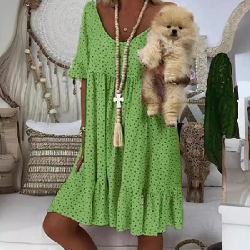 Rochie nouă pentru femei, imprimeu urban casual, tiv mare, fustă supradimensionată