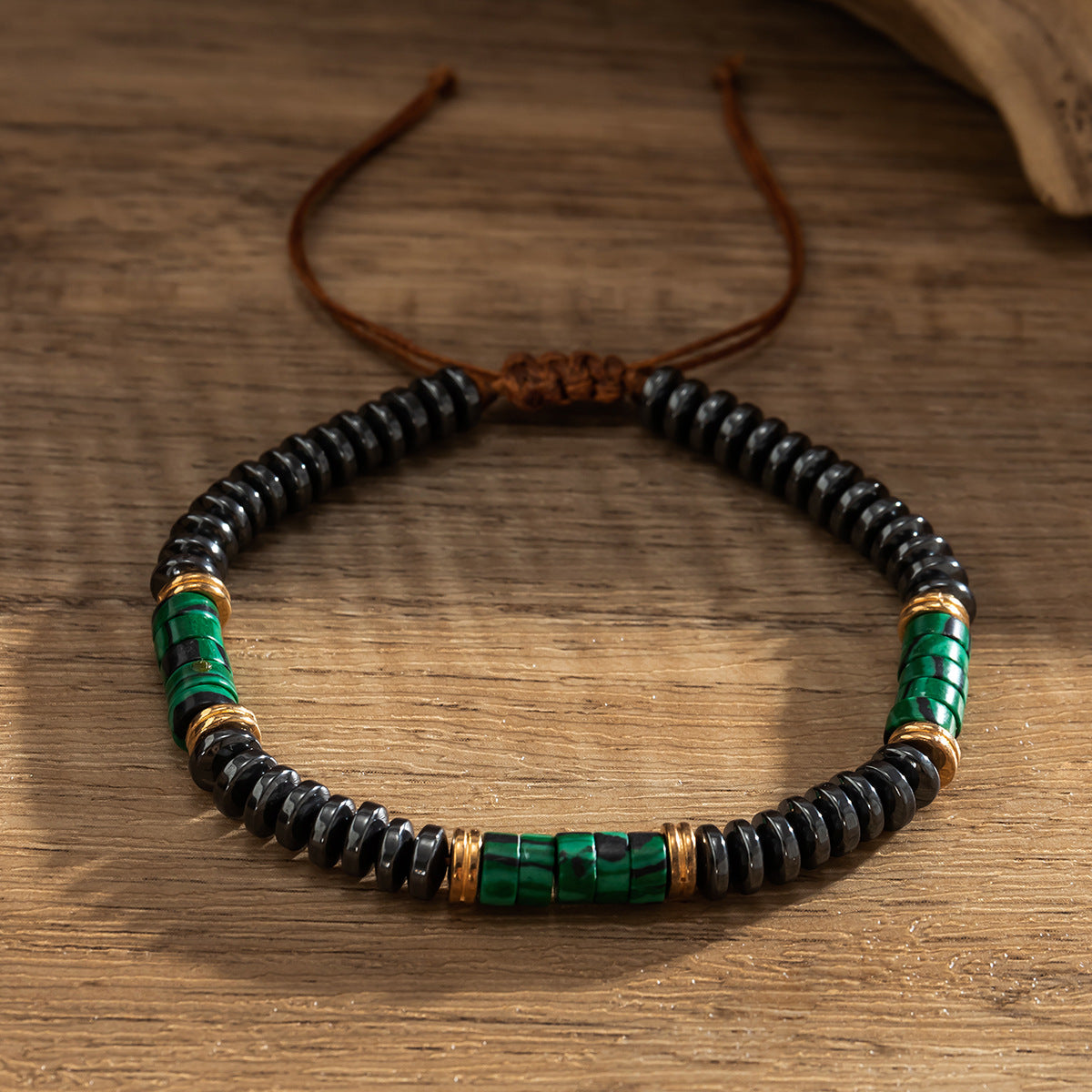 【2024】Brățară cu margele pentru bărbați Black Gallstone Turquoise Sute de sentimente premium de nișă