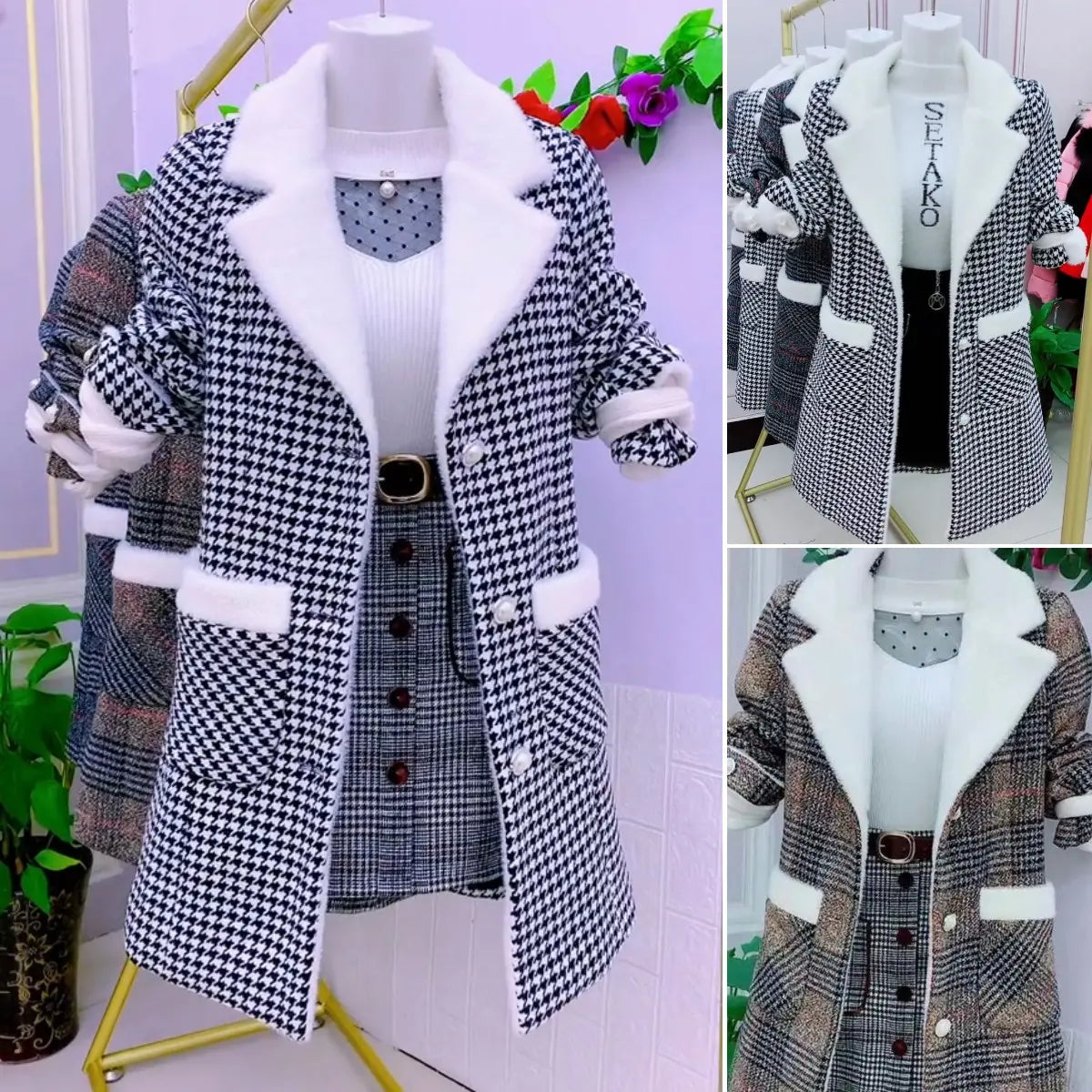 🔥🧥 【M-6XL】2024 modna wełniana kurtka z bawełny, pogrubionym kołnierzem