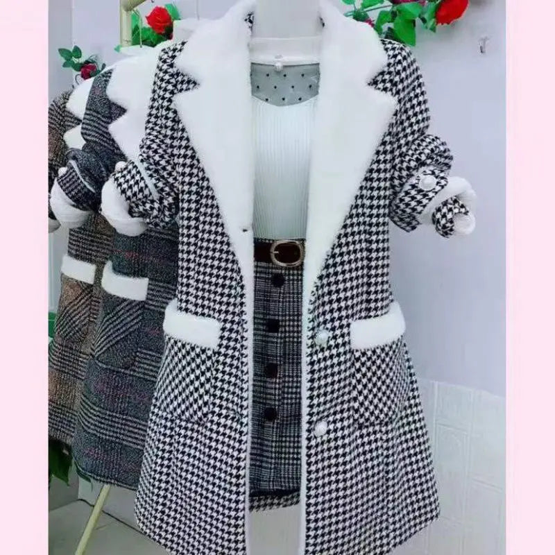 🔥🧥 【M-6XL】2024 modna wełniana kurtka z bawełny, pogrubionym kołnierzem