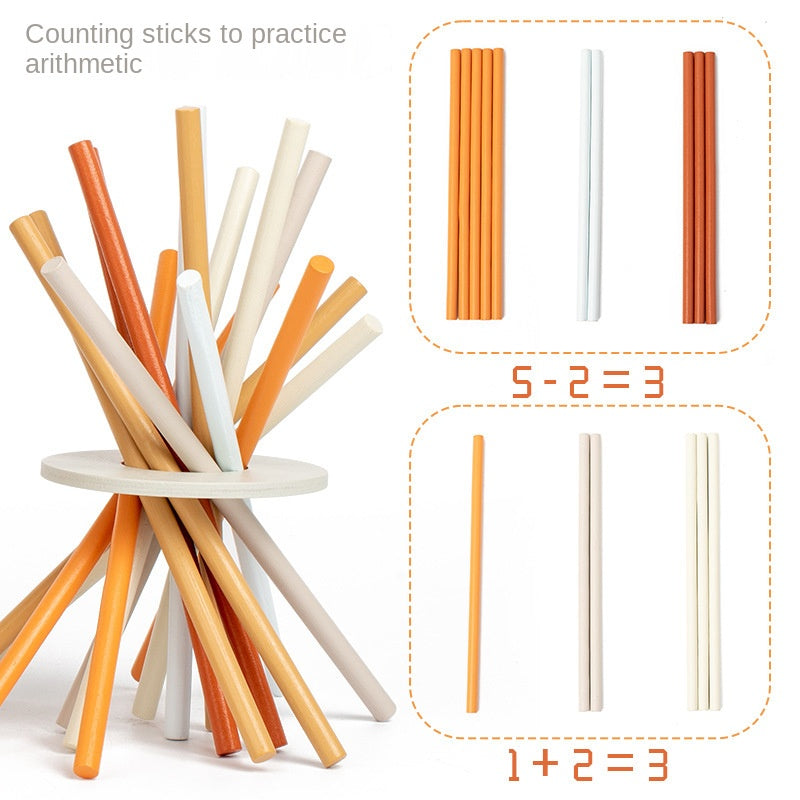 【2024-jucărie educativă】Turnul Leaning din lemn din Pisa trage joc stick, formarea copiilor de coordonare mână-ochi gândire logică, educație timpurie jucării educaționale