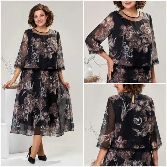 【2024-S-5XL】New Long Sleeve Garden Gât imprimat Set două piese